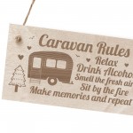 Caravan Rules Sign Hanging Wall Plaque Caravan Lover Gift