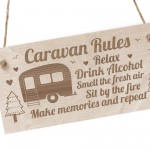 Caravan Rules Sign Hanging Wall Plaque Caravan Lover Gift