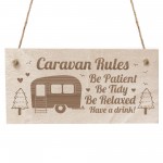 Funny Caravan Sign Engraved Sign Caravan Rules Sign Friendship