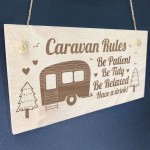 Funny Caravan Sign Engraved Sign Caravan Rules Sign Friendship