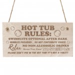 Hot Tub Rules Engraved Wood Sign Garden Sign Hot Tub Sign