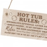 Hot Tub Rules Engraved Wood Sign Garden Sign Hot Tub Sign