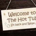 Wooden Engraved Hot Tub Sign For Outside Garden Sign Wall Decor