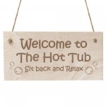 Wooden Engraved Hot Tub Sign For Outside Garden Sign Wall Decor