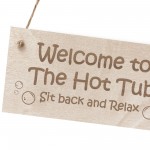 Wooden Engraved Hot Tub Sign For Outside Garden Sign Wall Decor