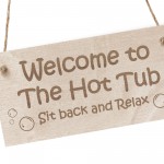 Wooden Engraved Hot Tub Sign For Outside Garden Sign Wall Decor