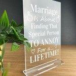 Funny Marriage Plaque Gift Wedding Anniversary Gift For Husband