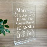 Funny Marriage Plaque Gift Wedding Anniversary Gift For Husband