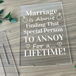 Funny Marriage Plaque Gift Wedding Anniversary Gift For Husband