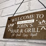 Vintage Bar And Grill Man Cave BBQ Shed Sign Personalised Beer