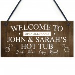 Hot Tub Sign For Garden Personalised Shed Sign Wall Plaque Gift