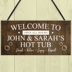 Hot Tub Sign For Garden Personalised Shed Sign Wall Plaque Gift