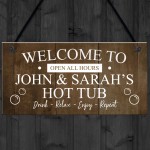 Hot Tub Sign For Garden Personalised Shed Sign Wall Plaque Gift