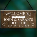 Hot Tub Sign For Garden Personalised Shed Sign Wall Plaque Gift