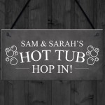 Personalised Hot Tub Sign Hanging Wall Garden Plaque Shed Sign