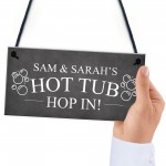 Personalised Hot Tub Sign Hanging Wall Garden Plaque Shed Sign