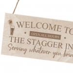 Funny Bar Sign STAGGER INN Engraved Sign Landlord Gift Pub Sign