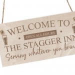 Funny Bar Sign STAGGER INN Engraved Sign Landlord Gift Pub Sign