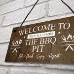 The BBQ Pit Hanging Outdoor Garden Barbecue Gift Sign