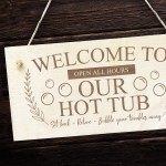 Hot Tub Accessories Wood Sign Engraved Hot Tub Sign For Garden