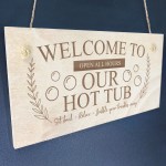 Hot Tub Accessories Wood Sign Engraved Hot Tub Sign For Garden