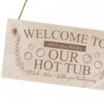 Hot Tub Accessories Wood Sign Engraved Hot Tub Sign For Garden