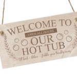 Hot Tub Accessories Wood Sign Engraved Hot Tub Sign For Garden