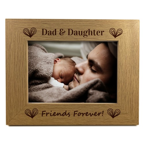 Dad Gifts From Daughter 7x5 Wooden Photo Frame Dad Daughter