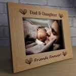 Dad Gifts From Daughter 7x5 Wooden Photo Frame Dad Daughter