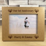 1st Anniversary Gift 7x5 Wooden Photo Frame Anniversary Gift