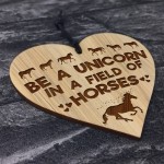 Unicorn Gift Daughter Niece Gift Wood Engraved Heart Bedroom