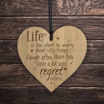 Friendship Gifts For Women Hanging Wood Heart Inspirational