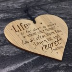 Friendship Gifts For Women Hanging Wood Heart Inspirational