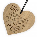 Friendship Gifts For Women Hanging Wood Heart Inspirational
