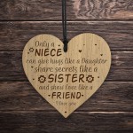 Niece Gifts From Auntie Uncle Engraved Wooden Heart Birthday