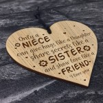 Niece Gifts From Auntie Uncle Engraved Wooden Heart Birthday