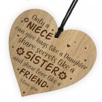 Niece Gifts From Auntie Uncle Engraved Wooden Heart Birthday