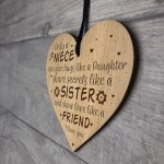 Niece Gifts From Auntie Uncle Engraved Wooden Heart Birthday
