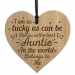 Gift For Auntie From Niece Nephew Engraved Heart Thank You Gift