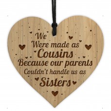 Cousin Gift Engraved Wooden Heart Birthday Christmas Gift