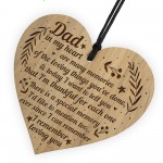 Dad Thank You Gifts From Daughter Son Engraved Wood Heart