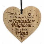 Neighbour Thank You Gifts Engraved Wooden Heart Christmas Gift