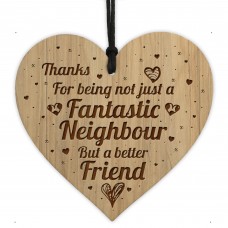 Neighbour Thank You Gifts Engraved Wooden Heart Christmas Gift