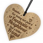 Neighbour Thank You Gifts Engraved Wooden Heart Christmas Gift