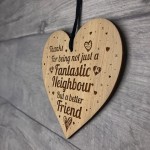 Neighbour Thank You Gifts Engraved Wooden Heart Christmas Gift