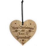 First Christmas Nan And Grandad Engraved Wood Bauble Gift 
