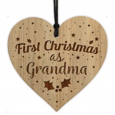 First Christmas Grandma Wooden Engraved Bauble Gift For Mum 
