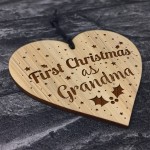 First Christmas Grandma Wooden Engraved Bauble Gift For Mum 