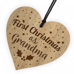 First Christmas Grandma Wooden Engraved Bauble Gift For Mum 