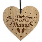 First Christmas Nanna Wooden Engraved Bauble Gift For Nanna